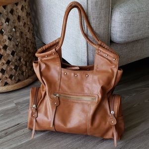 Brown faux leather bag